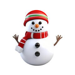 Fototapeta premium Christmas snowman illustration on transparent background, Christmas decoration, holiday decoration material, vector illustration