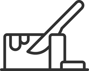 Butter and knife, linear icon. Line with editable stroke