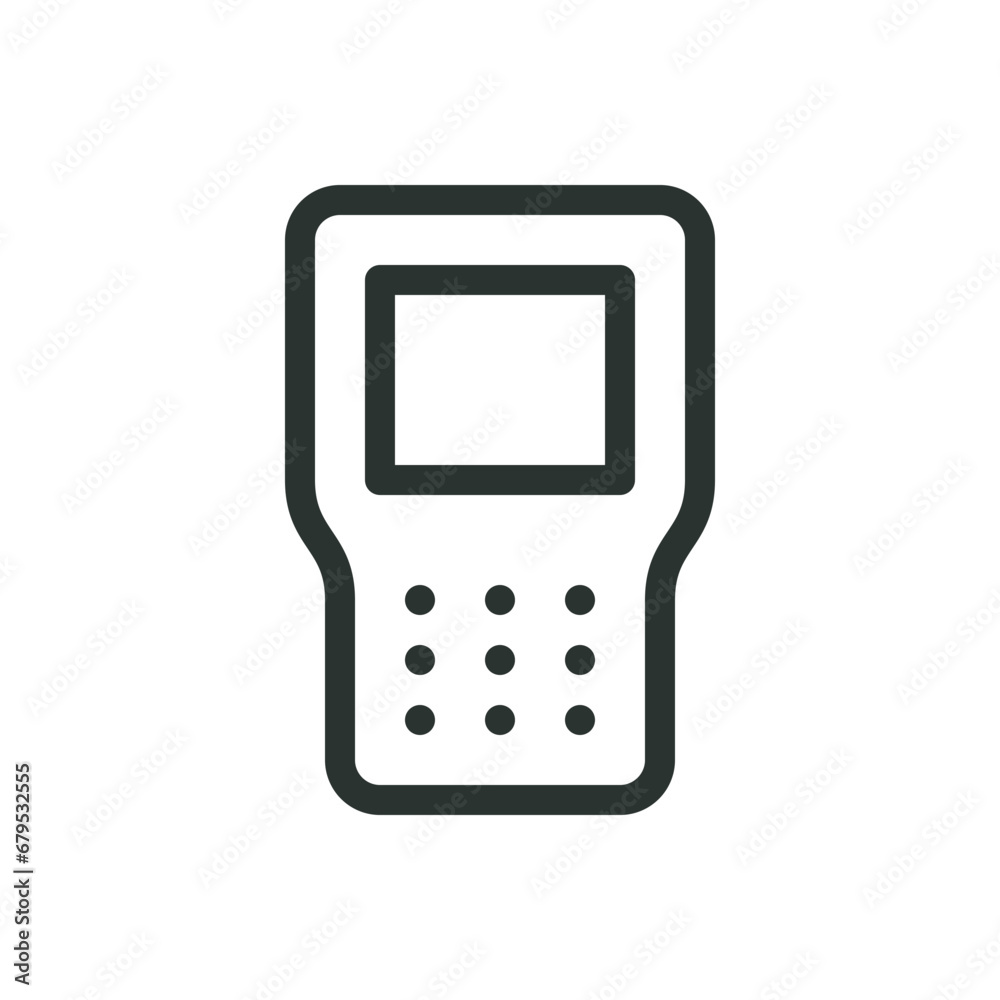 Poster cnc controller isolated icon, cnc control system vector icon with editable stroke