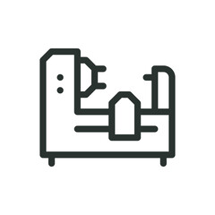 Lathe machine isolated icon, turning machine vector icon with editable stroke