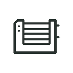 Bending machine isolated icon, rolling machine vector icon with editable stroke