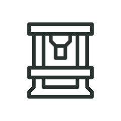 Hydraulic press isolated icon, benchtop press vector icon with editable stroke