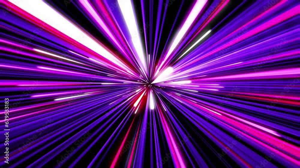 Wall mural beautiful high speed pink blue color trails flying seamless background. super fast neon lines moving