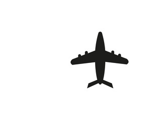 Airplane flight tickets air fly travel takeoff silhouette element. Plane symbol. Travel icon. Flat design. - 679533584