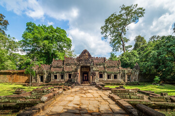 Fototapeta na wymiar Ancient Preah Khan Temple, Angkor Thom, Siem Reap, Cambodia.