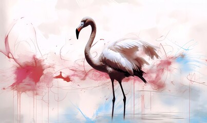 bird art illustration color, generative ai, generative, ai, generated