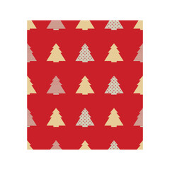 Obraz premium geometric pattern of christmas trees for new year, wrapping paper design in red color