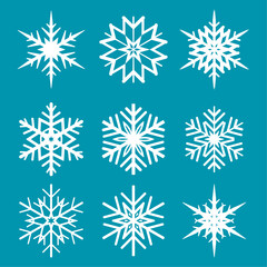 Fototapeta na wymiar Christmas Day Snowflakes Vector