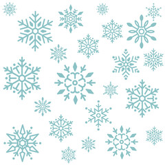 Fototapeta na wymiar Christmas Day Snowflakes Vector