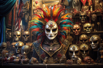 Carnival mask vendor's stall