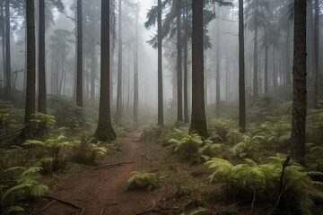 Obraz premium fog in the forest