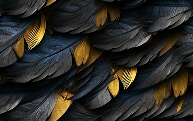 Obraz premium Beautiful Black Feathers Background