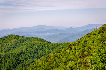 Fototapeta na wymiar Blue Ridge Parkway, Famous Road linking Shenandoah National Park to Great Smoky Mountains National Park