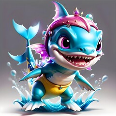 Frightening Fairy Tale: Scary Baby Shark in a Fantastical World_generative ai