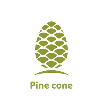 Silhouette of a pine cone. Pinecone logo design.