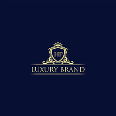HP Luxury lion crest logo - royal lion vector template