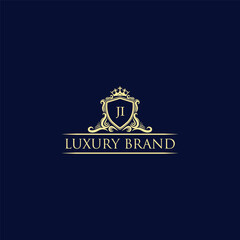 JI Luxury lion crest logo - royal lion vector template
