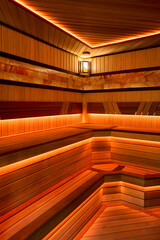 interior of a modern sauna