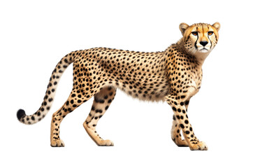 Cheetah Grace in Motion On Transparent Background