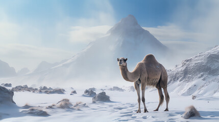 camel in snow