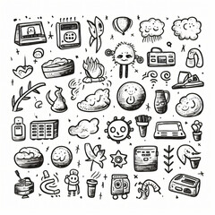 Vector illustration of Hand drawn social doodle icon