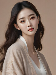 This is an image of a beautiful woman as an Asian model. generative AI