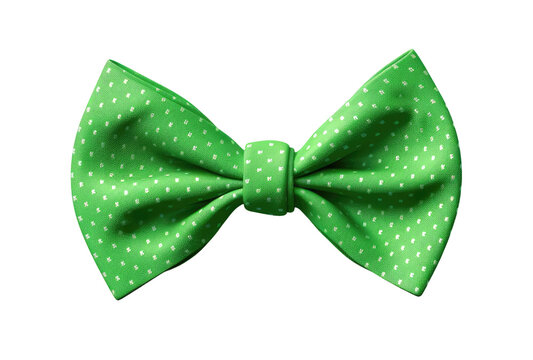 Green bow tie isolated on white background