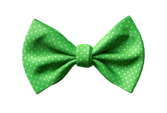 Green bow tie isolated on white background - Powered by Adobe