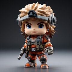 3D cartoon of an soldier