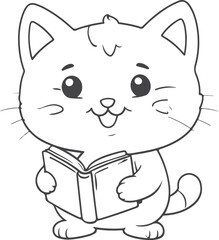 cat with a book