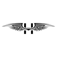 Initial H letter wings logo