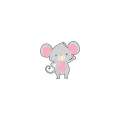 cute vector mouse with cheese creature