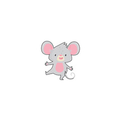 cute vector mouse with cheese wildlife