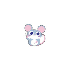 cute vector mouse with cheese cartoon