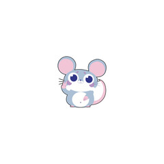 cute vector mouse with cheese cartoon