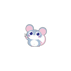 cute vector mouse with cheese character