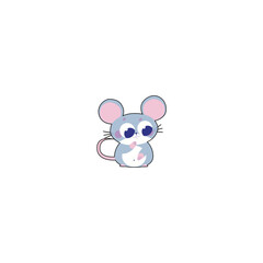 cute vector mouse with cheese little