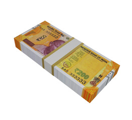 New Indian Currency in Indian rupee notes. bundles of Indian currency notes