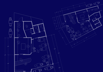 Floor plan designed building on the drawing.