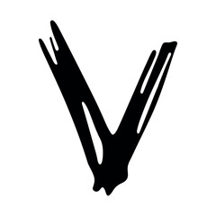 Hand drawn check mark illustration. Marker right sign clipart. Ink scribble checkbox. Single element