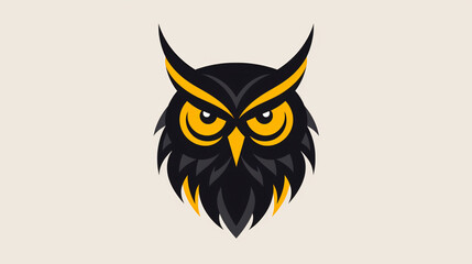 Vector owl logo. Simple geometric