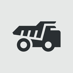Quarry dump truck. Simple shape vector icon