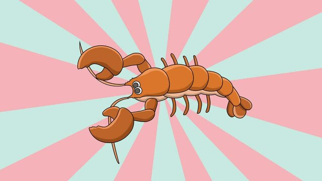 Animated lobster icon with rotating background