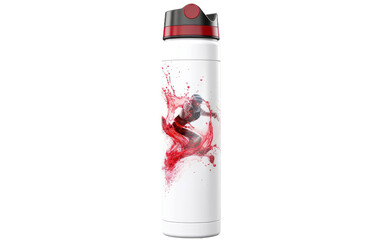 Custom Graphic Sports Water Bottle On Transparent Background