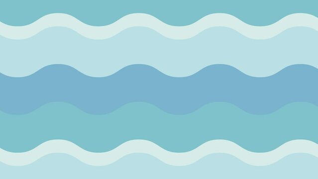 数色のカラフルな波打つ縞模様が縦にスクロールする背景向けアニメーション素材　10秒ループ　グレーみのある　ライトブルー／ブルー／ブルーグリーン