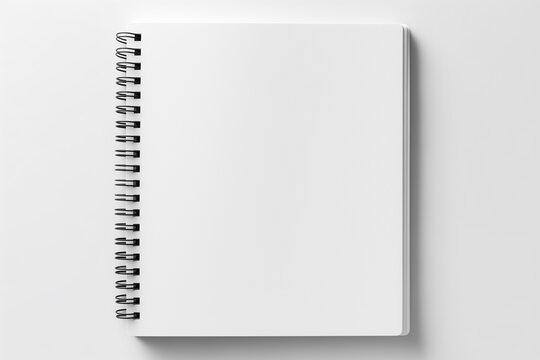 Blank notebook on white background.