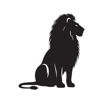 Calm Resilience: Sitting Lion - A Calm and Resilient Image Illustrating the Tranquil Resilience of a Lion in a Seated Pose