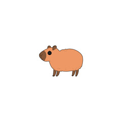 cute vector capybara with sunglasses wildlife