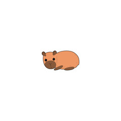 cute vector capybara with sunglasses mammal