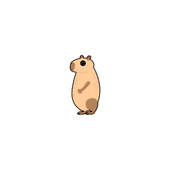 cute vector capybara with sunglasses cheerful
